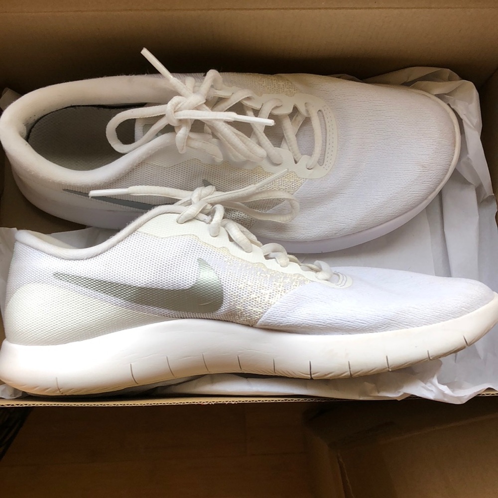 Nike White Flex Contact Sneakers